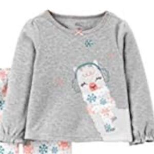 Simple Joys by Carter’s Llama Pajama Top Girls Size 3T Gray Long Sleeve